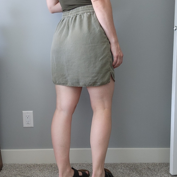 Tencel Lyocel Drawstring Elastic Waist Skirt - Picture 3 of 7
